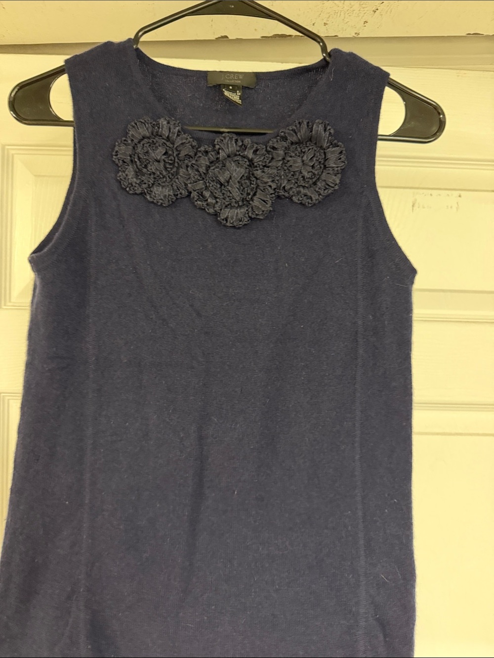 JCrew collection cashmere sleeveless sweater navy euc size small rare